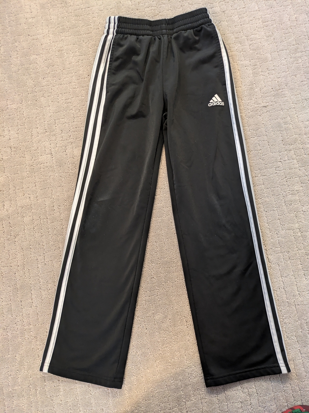 adidas Black Jogger Pants with White Three-Stripe Detail